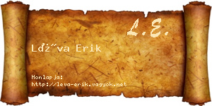 Léva Erik névjegykártya